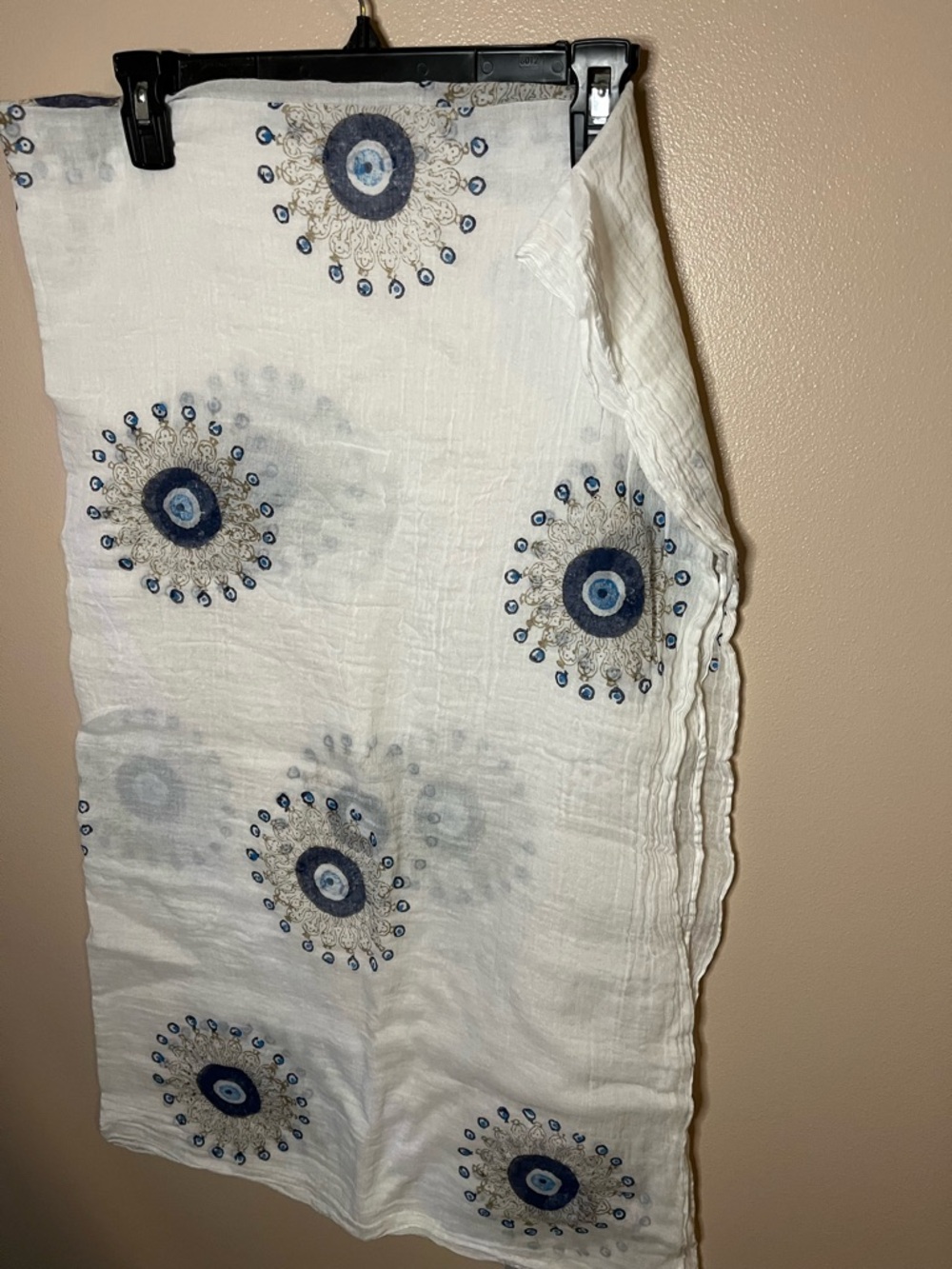 White Evil Eye Sarong/Pareo/Swimsuit cover up/Scarf